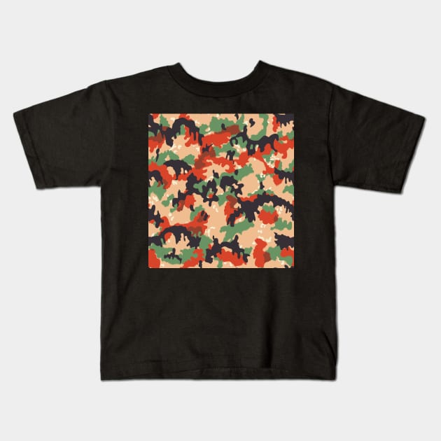 Swiss Army Camouflage Kids T-Shirt by Cataraga